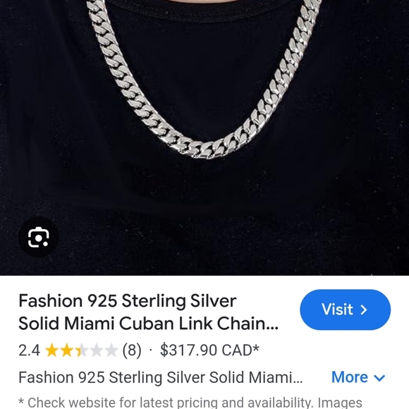 925 24in Sterling Silver Solid Miami Cuban Linked Chain - Picture 5 of 9